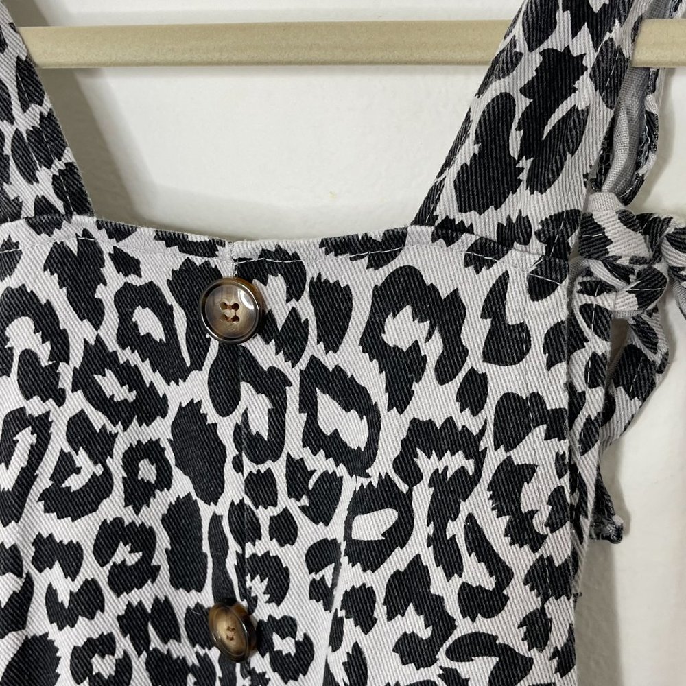Leopard Print Short Overalls W/ Adjustable Straps - image 3